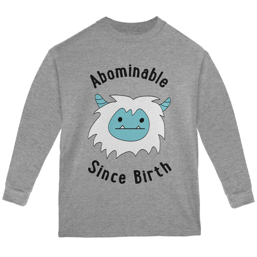 Christmas Abominable Since Birth Yeti Sport Grey Youth Long Sleeve T-Shirt Youth Long Sleeves Old Glory LG Grey