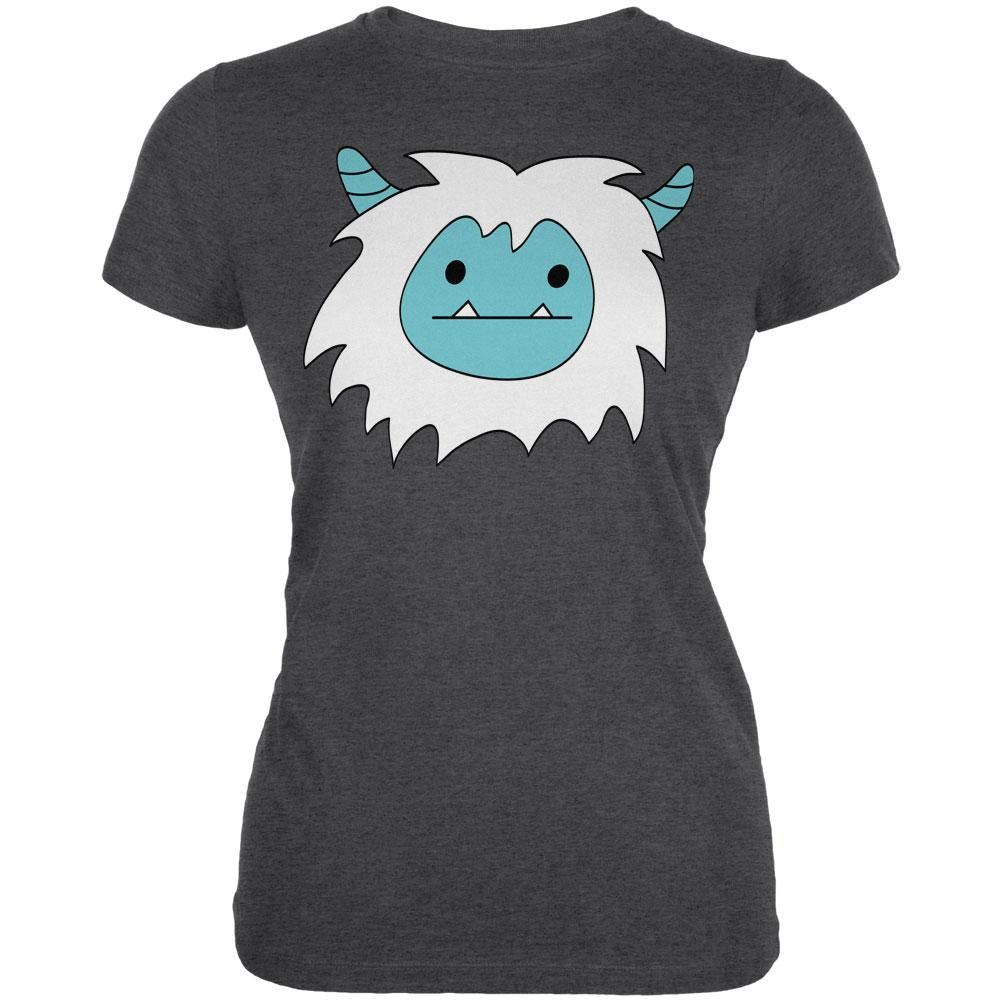 Christmas Abominable Yeti Dark Heather Juniors Soft T-Shirt Juniors T-Shirts Old Glory 2XL Grey