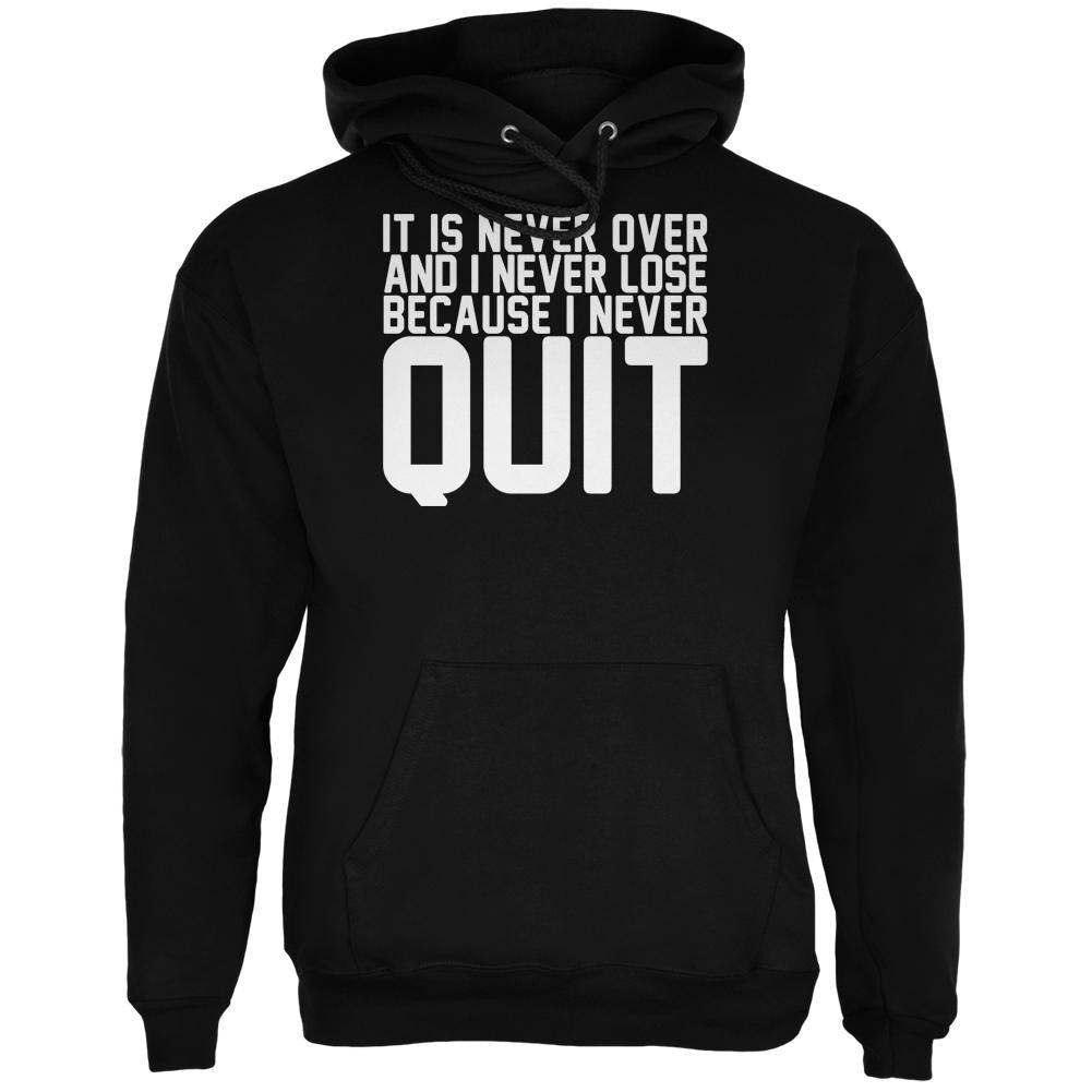 Training Never Quit Over Lose Quote Black Adult Hoodie Men's Hoodies Old Glory 2XL Black