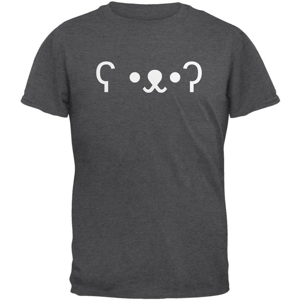 Funny Emojicon Bear Dark Heather Adult T-Shirt Men's T-Shirts Old Glory 2XL Grey