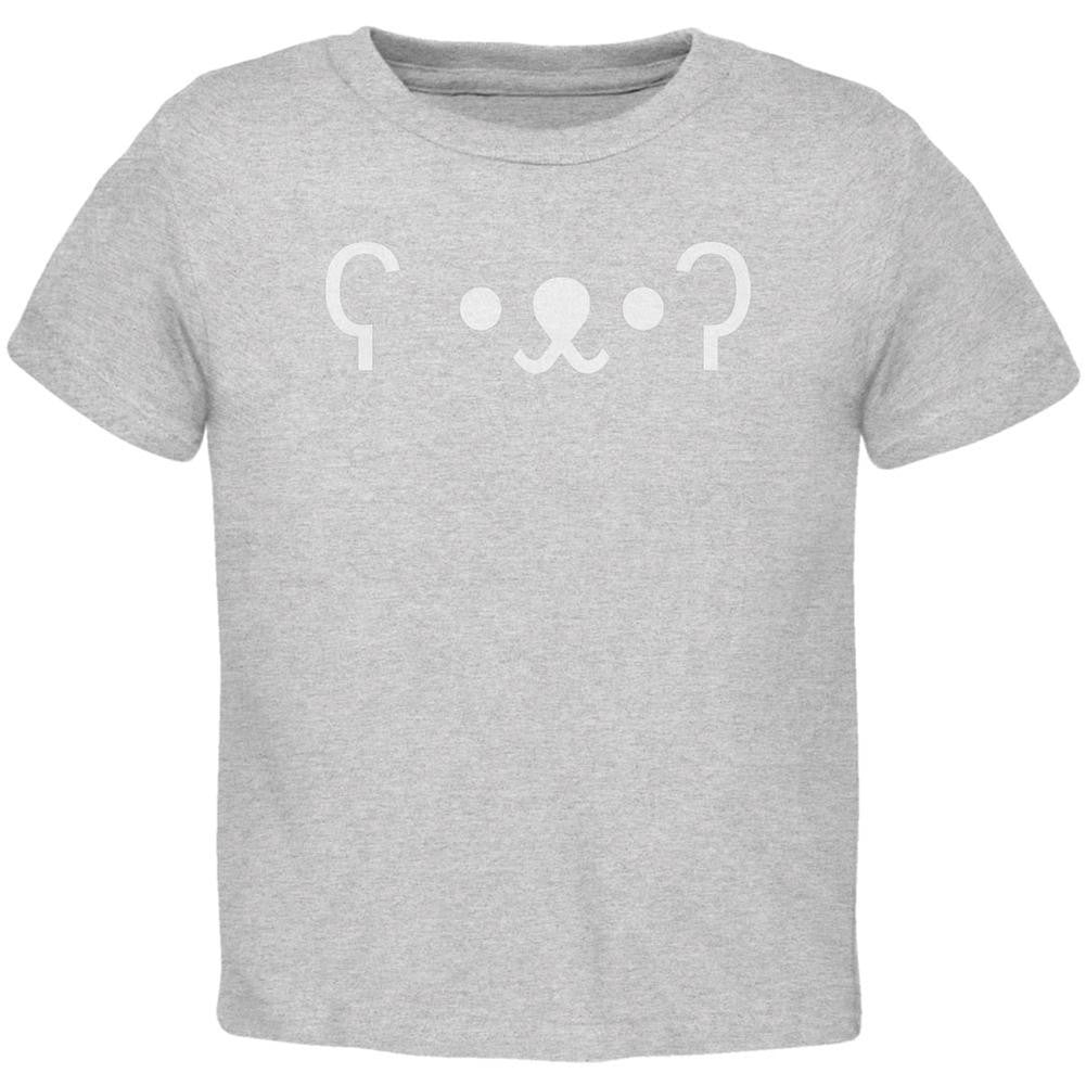 Funny Emojicon Bear Heather Toddler T-Shirt Toddler T-Shirts Old Glory 2T Grey