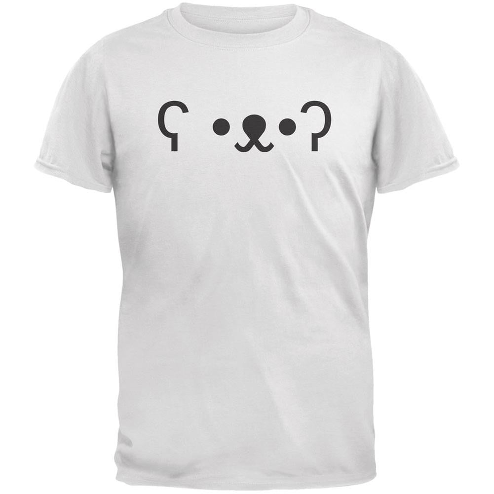Funny Emojicon Bear White Adult T-Shirt Men's T-Shirts Old Glory 2XL White