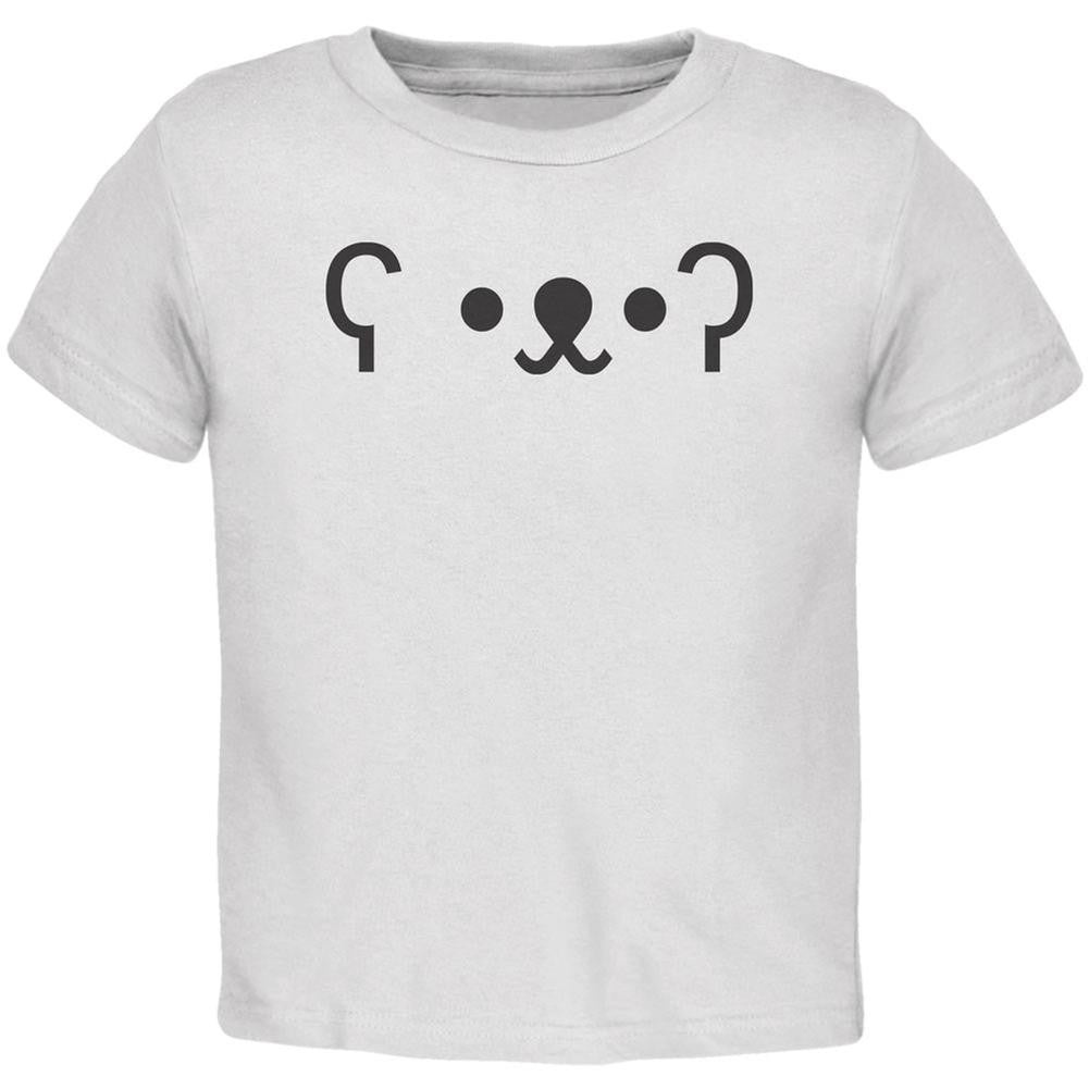 Funny Emojicon Bear White Toddler T-Shirt Toddler T-Shirts Old Glory 2T White