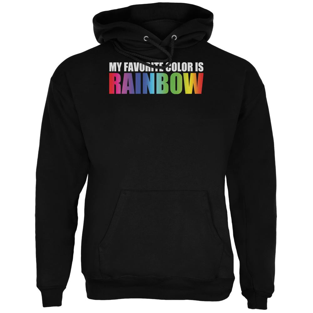 Rainbow Favorite Color LGBT Black Adult Hoodie Men's Hoodies Old Glory 2XL Black