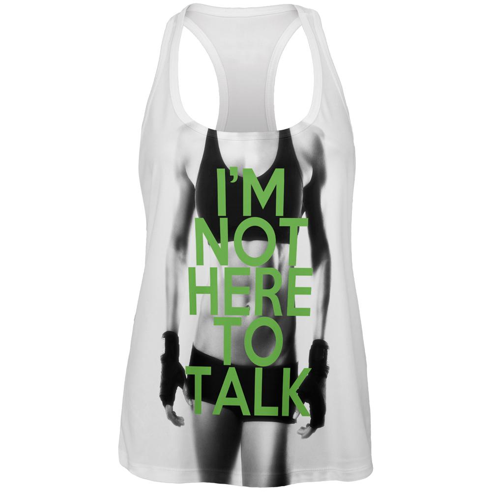 Fitness Not Here To Talk Woman All Over Womens Racerback Tank Top Women's Tank Tops Old Glory 2XL Multi