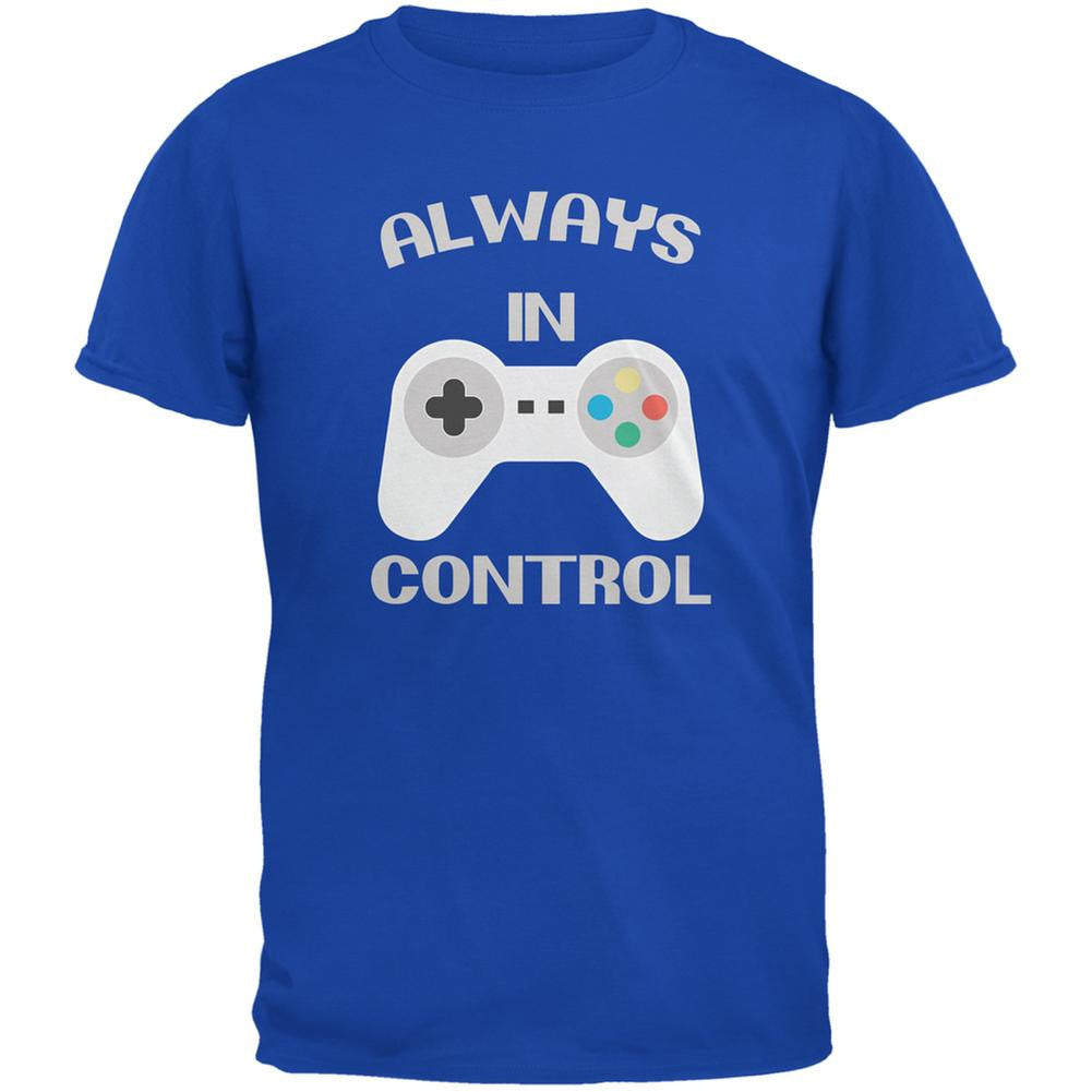 Gamer Always in Control Royal Adult T-Shirt Men's T-Shirts Old Glory 2XL Blue