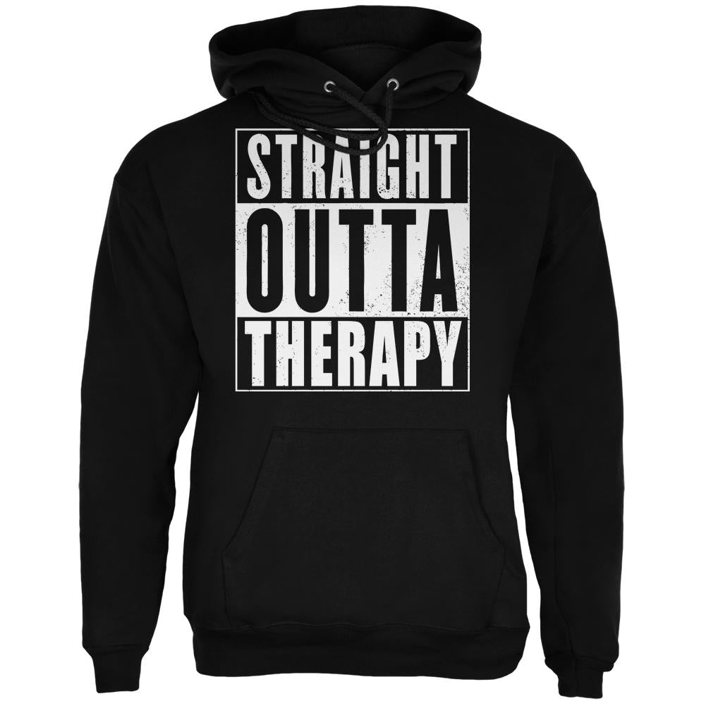 Straight Outta Therapy Black Adult Hoodie Men's Hoodies Old Glory 2XL Black