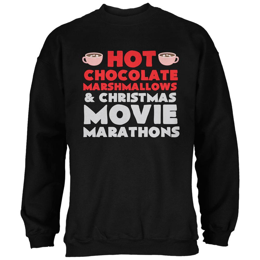 Christmas Hot Chocolate Black Adult Sweatshirt Men's Sweatshirts Old Glory 2XL Black