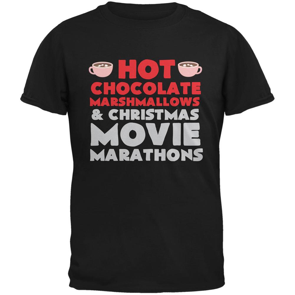 Christmas Hot Chocolate Black Adult T-Shirt Men's T-Shirts Old Glory 2XL Black