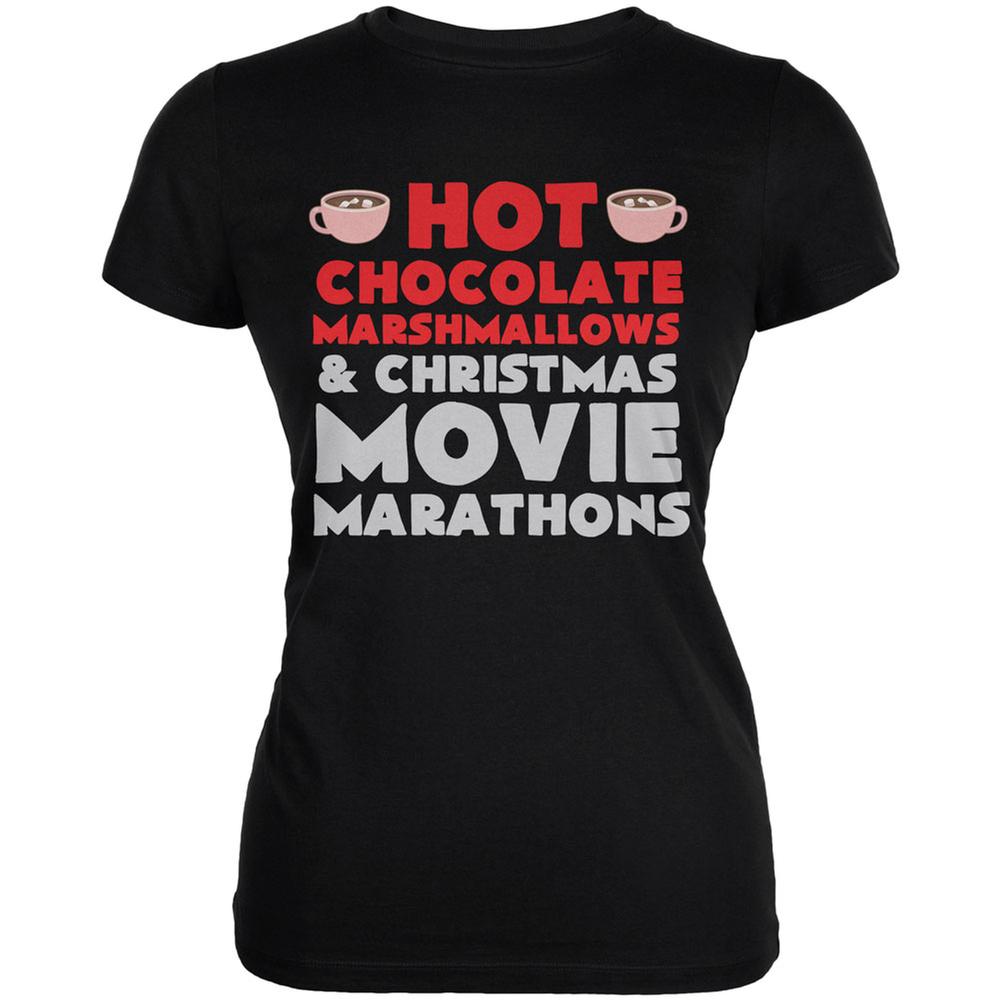Christmas Hot Chocolate Black Juniors Soft T-Shirt Juniors T-Shirts Old Glory 2XL Black