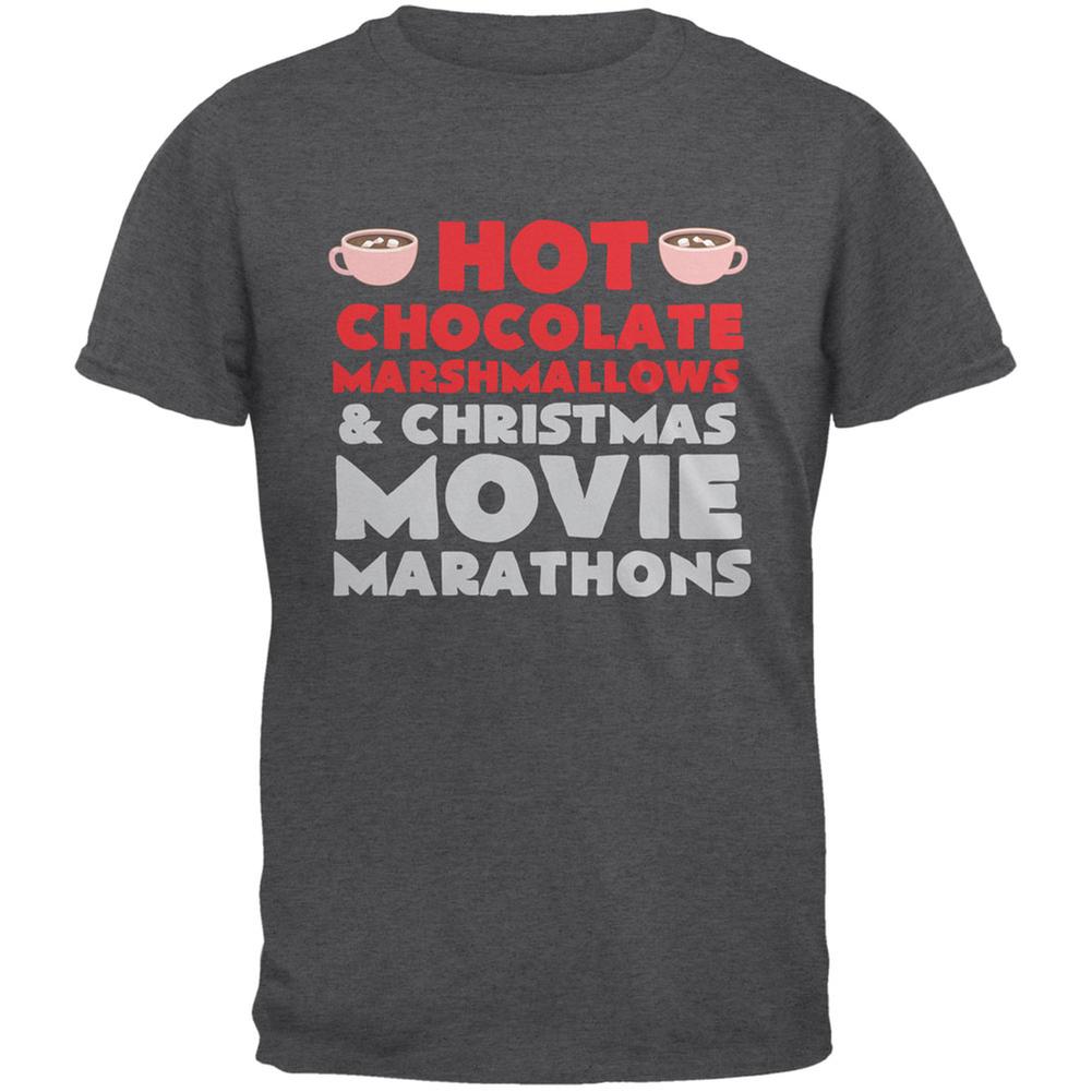 Christmas Hot Chocolate Dark Heather Adult T-Shirt Men's T-Shirts Old Glory 2XL Grey