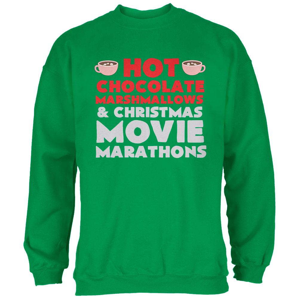 Christmas Hot Chocolate Irish Green Adult Sweatshirt Men's Sweatshirts Old Glory 2XL Green
