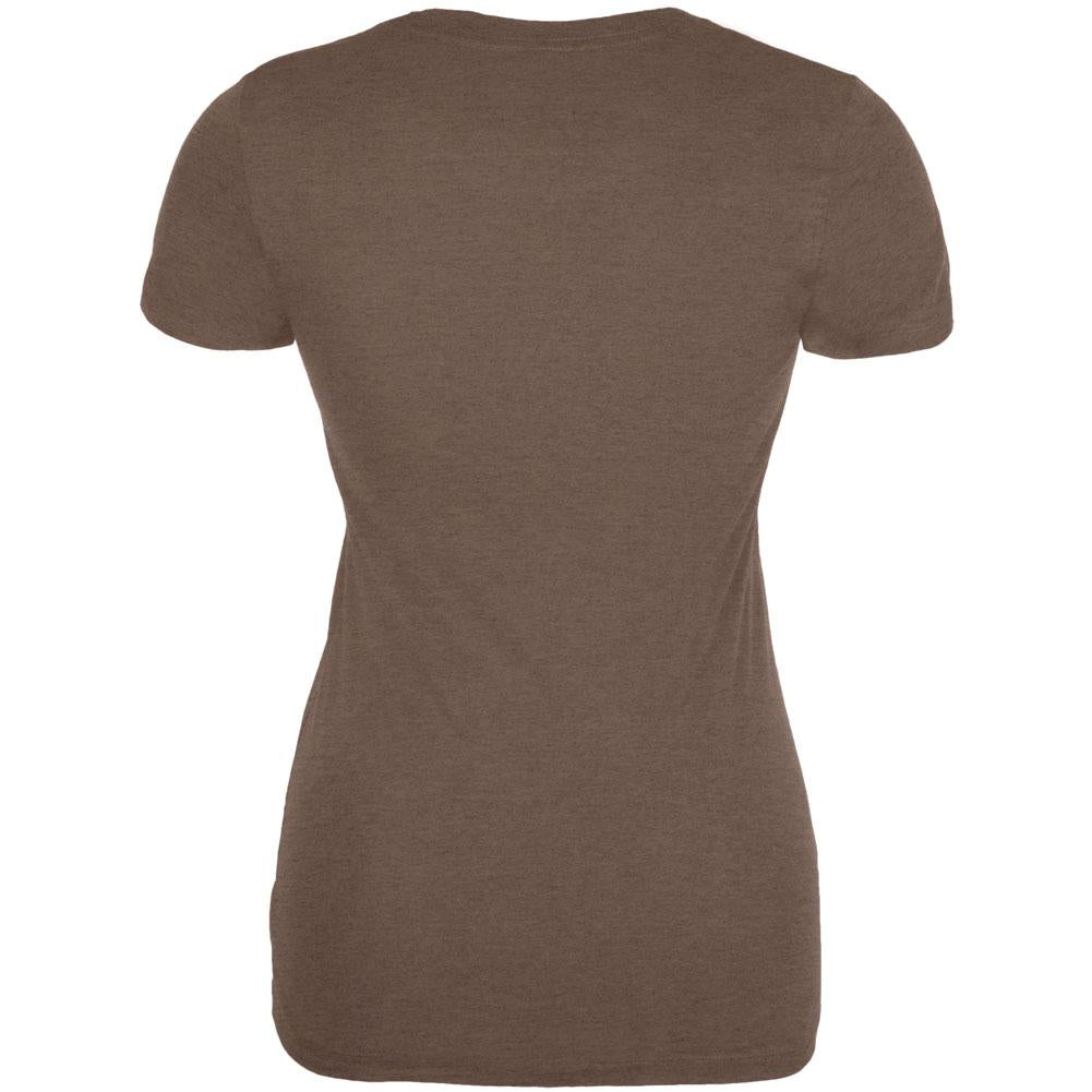 Henna Mehndi All Over Heather Brown Juniors Soft T-Shirt Juniors T-Shirts Old Glory
