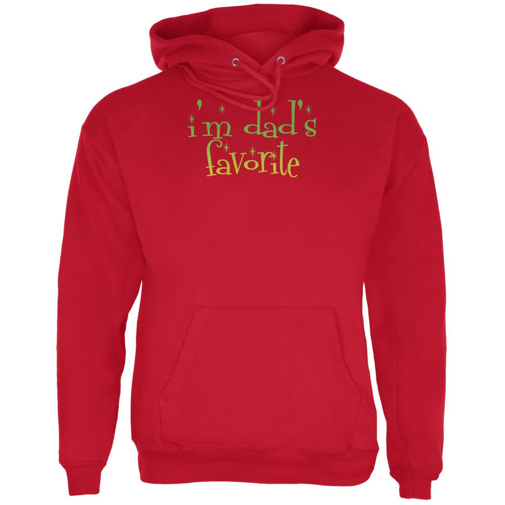 Christmas I'm Dad's Favorite Red Adult Hoodie Men's Hoodies Old Glory 2XL Red