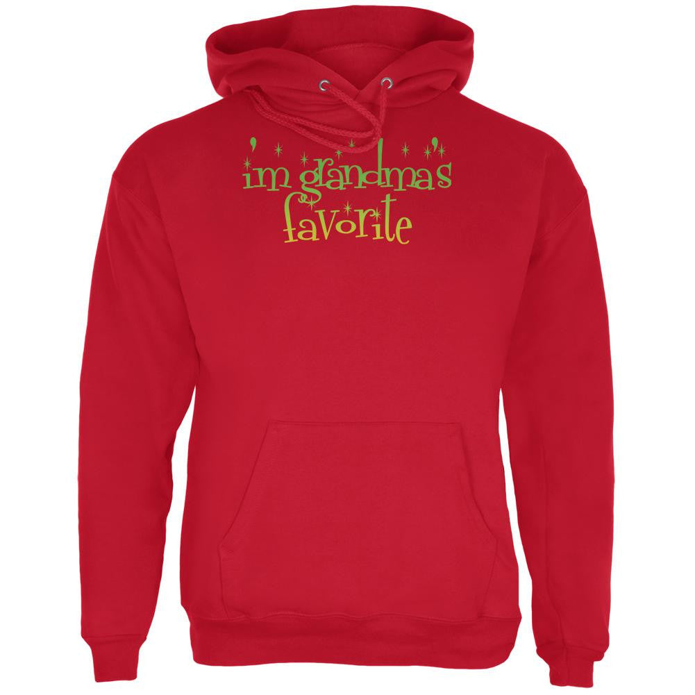 Christmas I'm Grandma's Favorite Red Adult Hoodie Men's Hoodies Old Glory 2XL Red