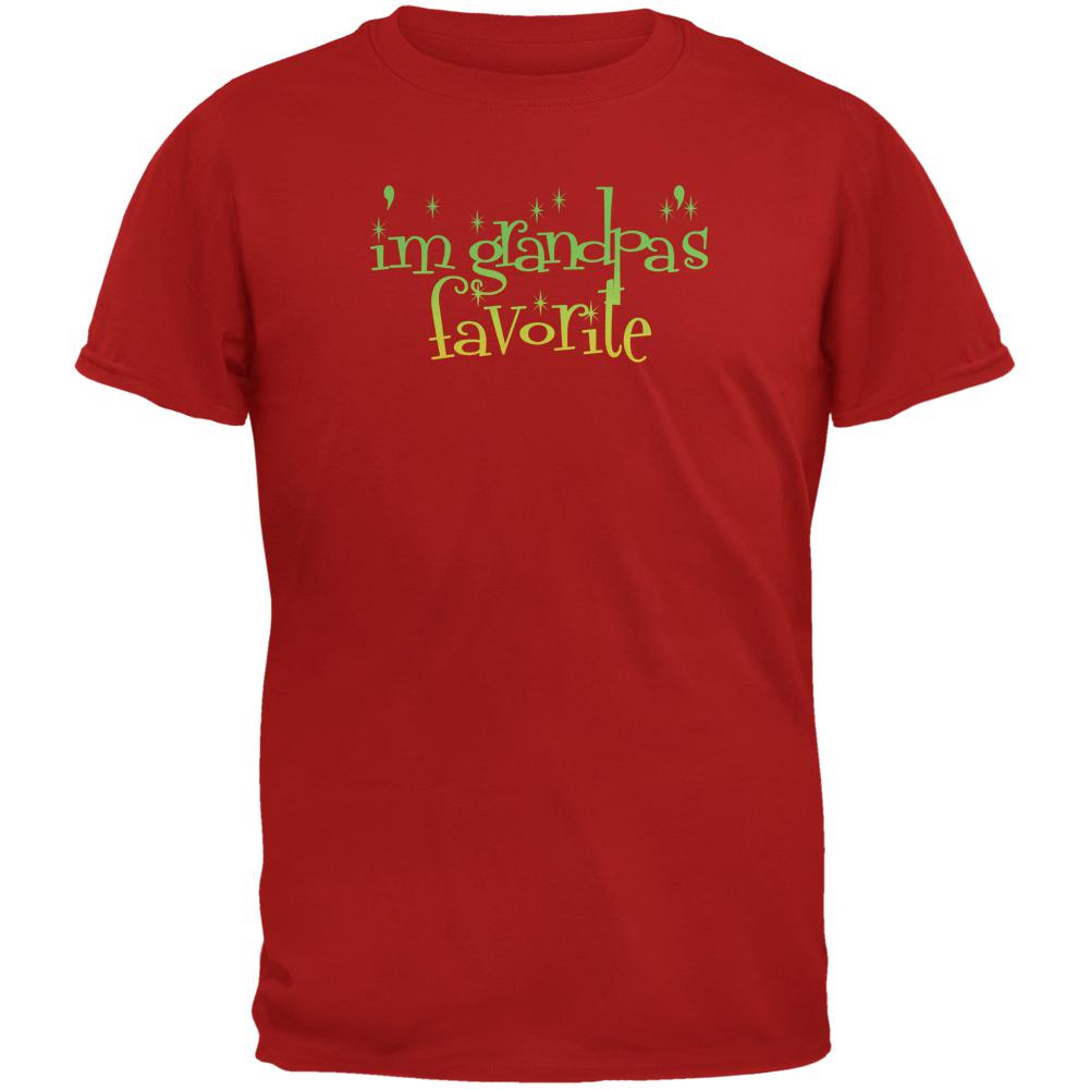 Christmas I'm Grandpa's Favorite Red Youth T-Shirt Youth T-Shirts Old Glory LG Red