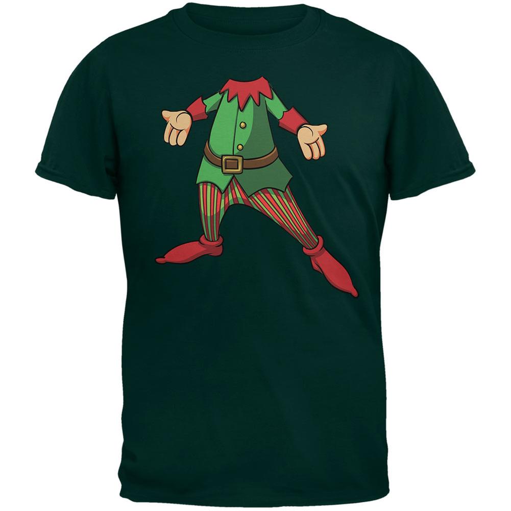 Christmas Happy Elf Forest Adult T-Shirt Men's T-Shirts Old Glory 2XL Green