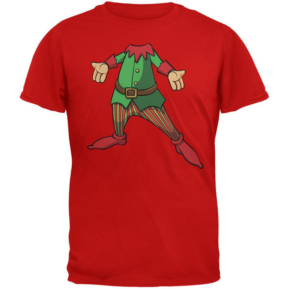 Christmas Happy Elf Red Adult T-Shirt Men's T-Shirts Old Glory 2XL Red