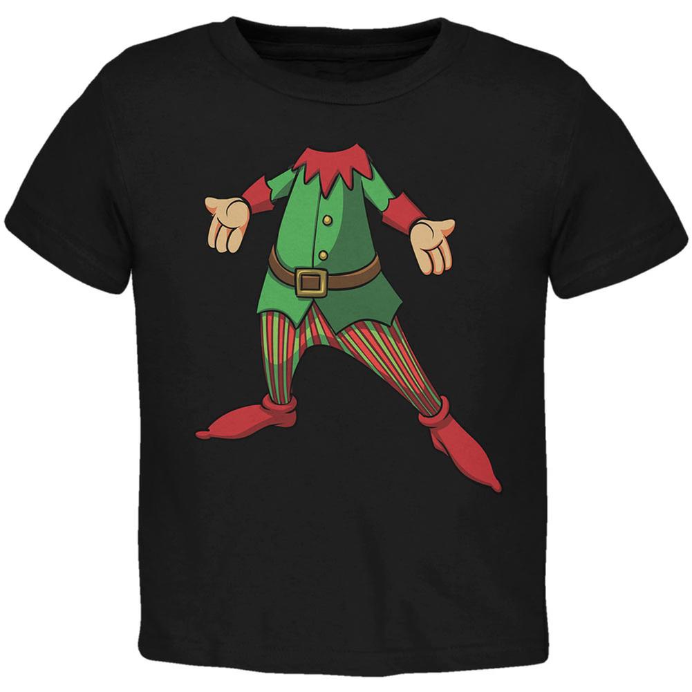 Christmas Happy Elf Black Toddler T-Shirt Toddler T-Shirts Old Glory 2T Black