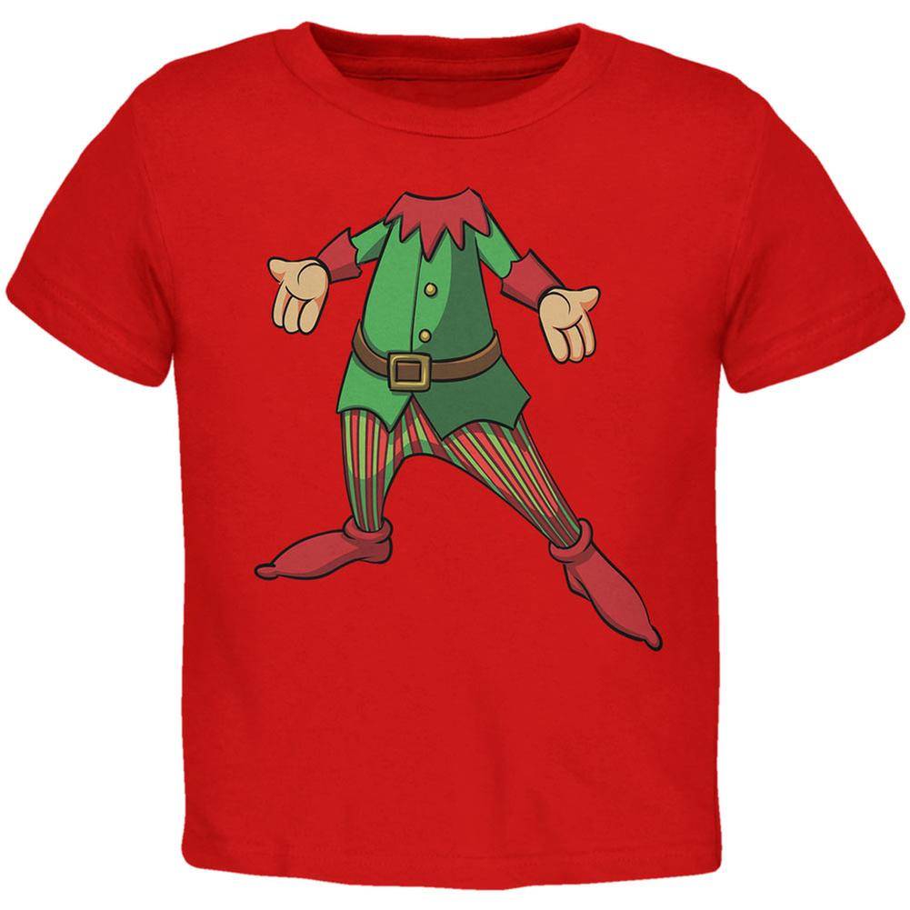 Christmas Happy Elf Red Toddler T-Shirt Toddler T-Shirts Old Glory 2T Red