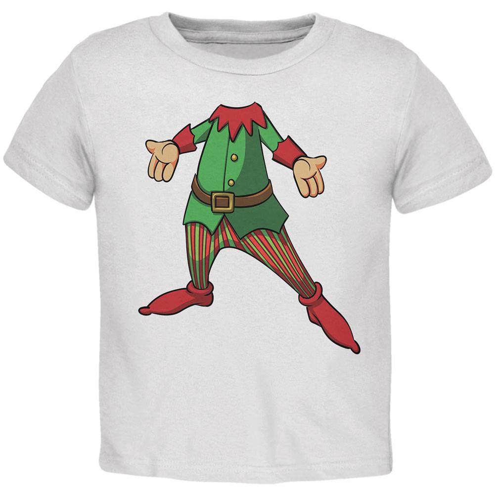 Christmas Happy Elf White Toddler T-Shirt Toddler T-Shirts Old Glory 2T White