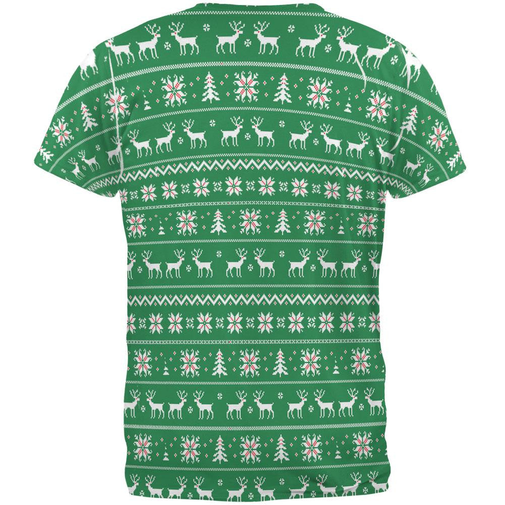 Christmas Where My Ho's At Ugly Sweater All Over Adult T-Shirt Men's T-Shirts Old Glory