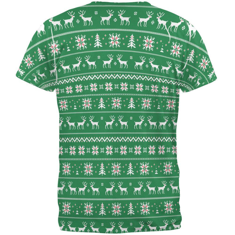 Christmas Where My Ho's At Ugly Sweater All Over Adult T-Shirt Men's T-Shirts Old Glory