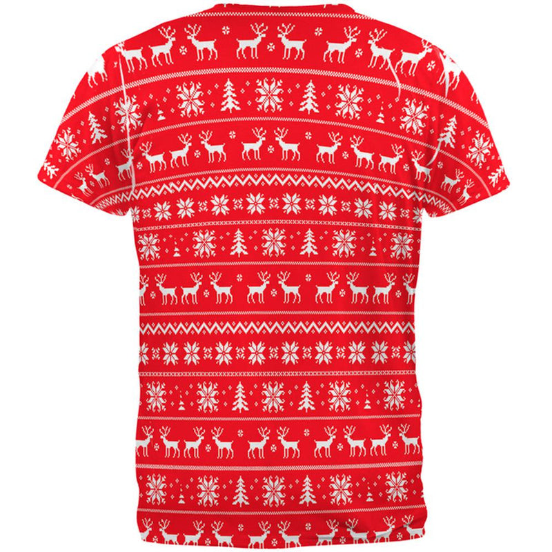 Christmas Wonderful Time For Beer Ugly Sweater All Over Adult T-Shirt Men's T-Shirts Old Glory