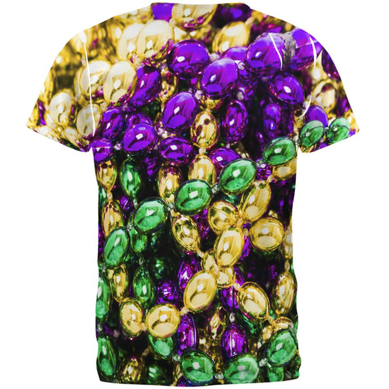 Mardi Gras Beads All Over Adult T-Shirt Men's T-Shirts Old Glory