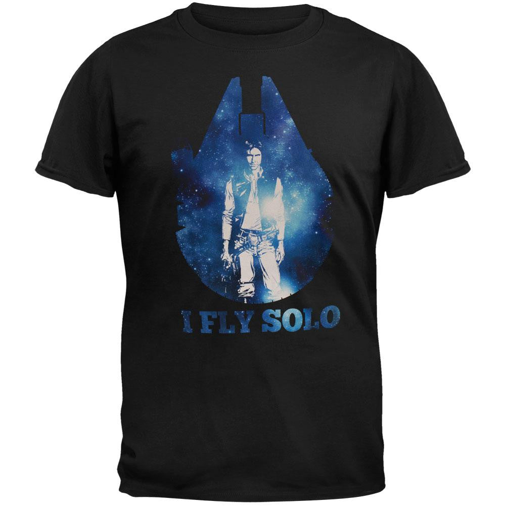 Star Wars - I Fly Solo Adult T-Shirt Men's T-Shirts Star Wars 2XL Black