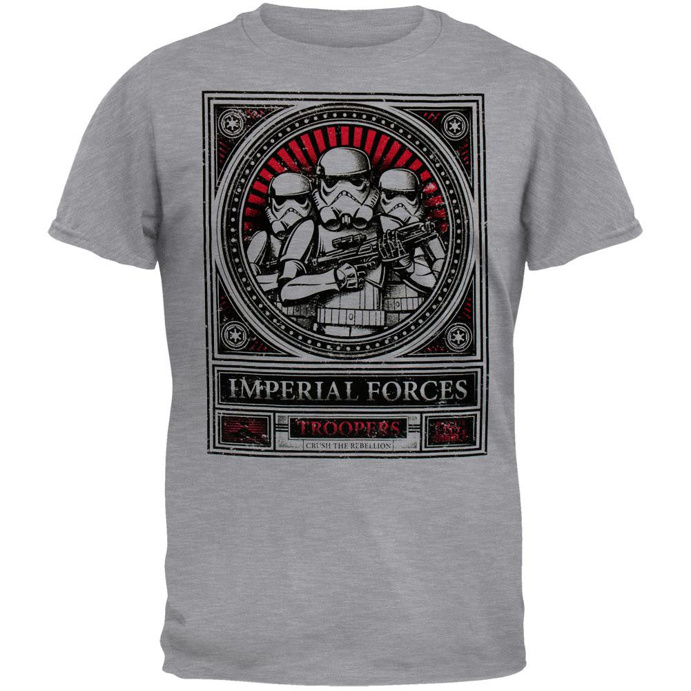 Star Wars Rebels - Trooper Crush Imperial Forces Adult T-Shirt Men's T-Shirts Old Glory SM Grey