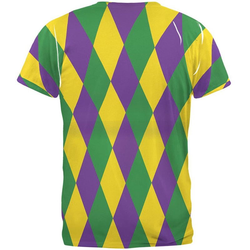 Mardi Gras Jester Costume All Over Adult T-Shirt Men's T-Shirts Old Glory