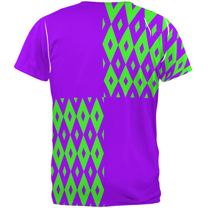 Mardi Gras Party Purple and Green All Over Adult T-Shirt Men's T-Shirts Old Glory