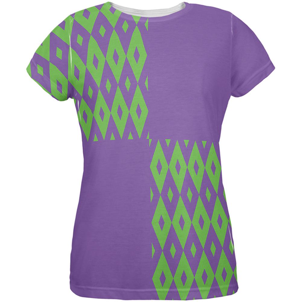 Mardi Gras Party Purple and Green All Over Womens T-Shirt Women's T-Shirts Old Glory 2XL Multi