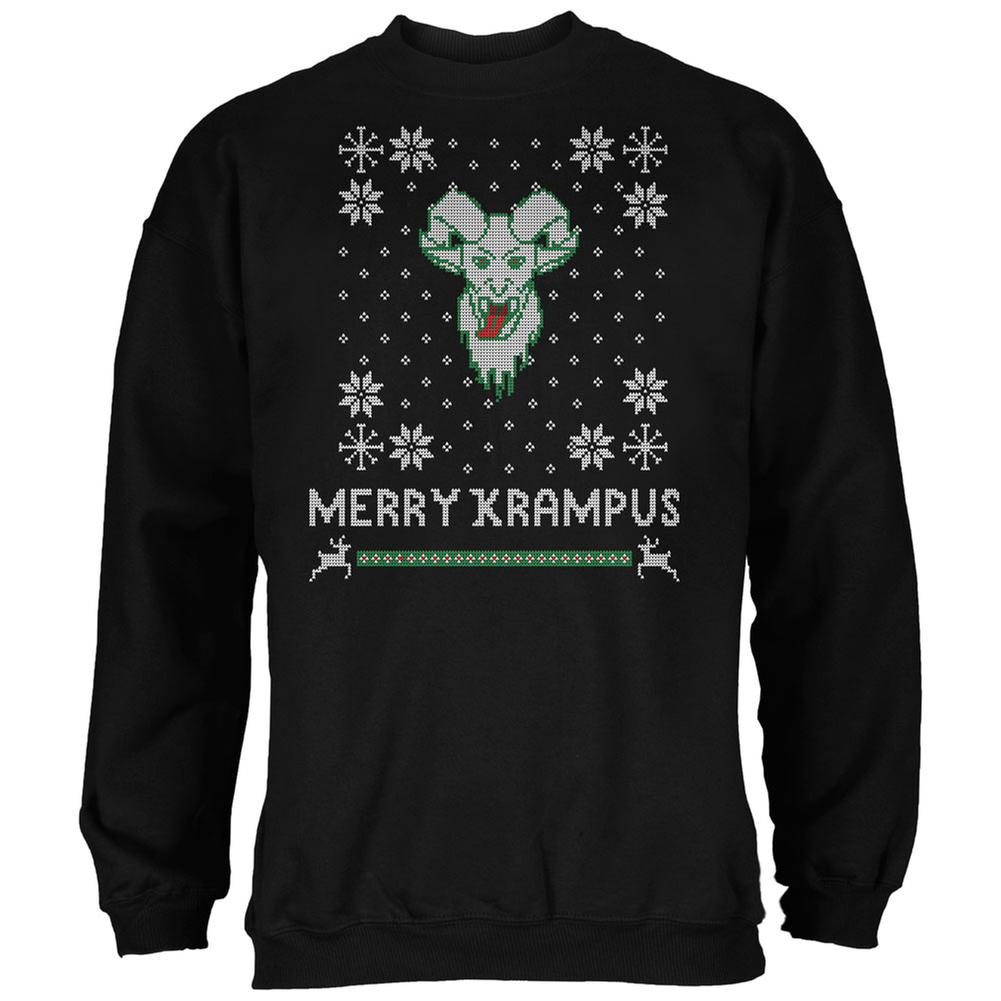 Christmas Merry Krampus Ugly Xmas Sweater Black Adult Sweatshirt Men's Sweatshirts Old Glory 2XL Black