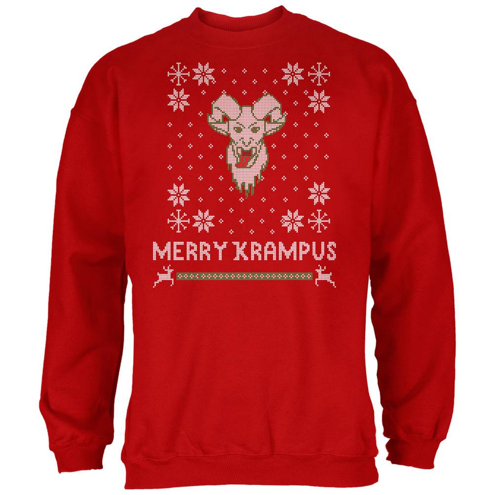 Christmas Merry Krampus Ugly Xmas Sweater Red Adult Sweatshirt Men's Sweatshirts Old Glory 2XL Red