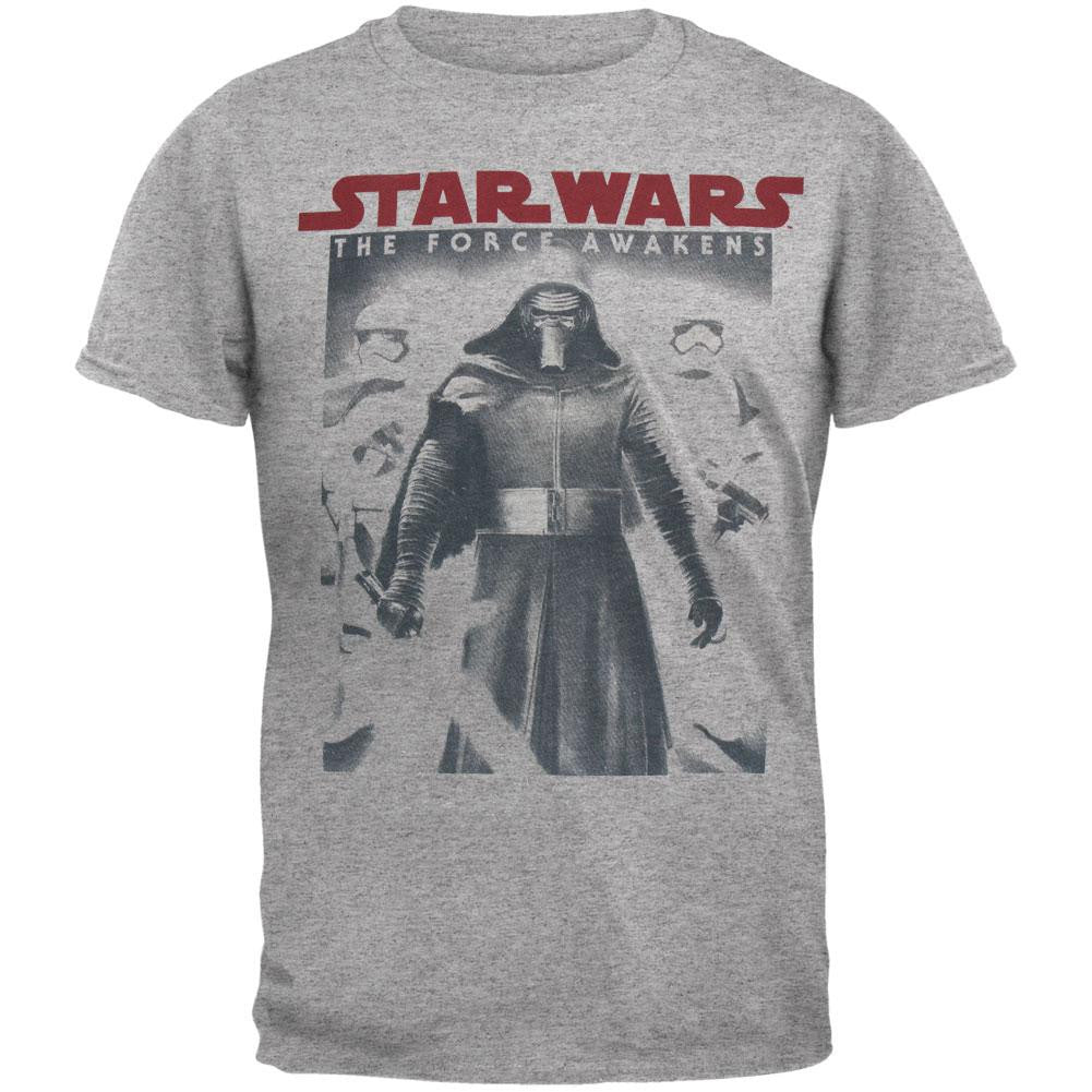 Star Wars - Awaken Close Adult T-Shirt Men's T-Shirts Old Glory SM Grey