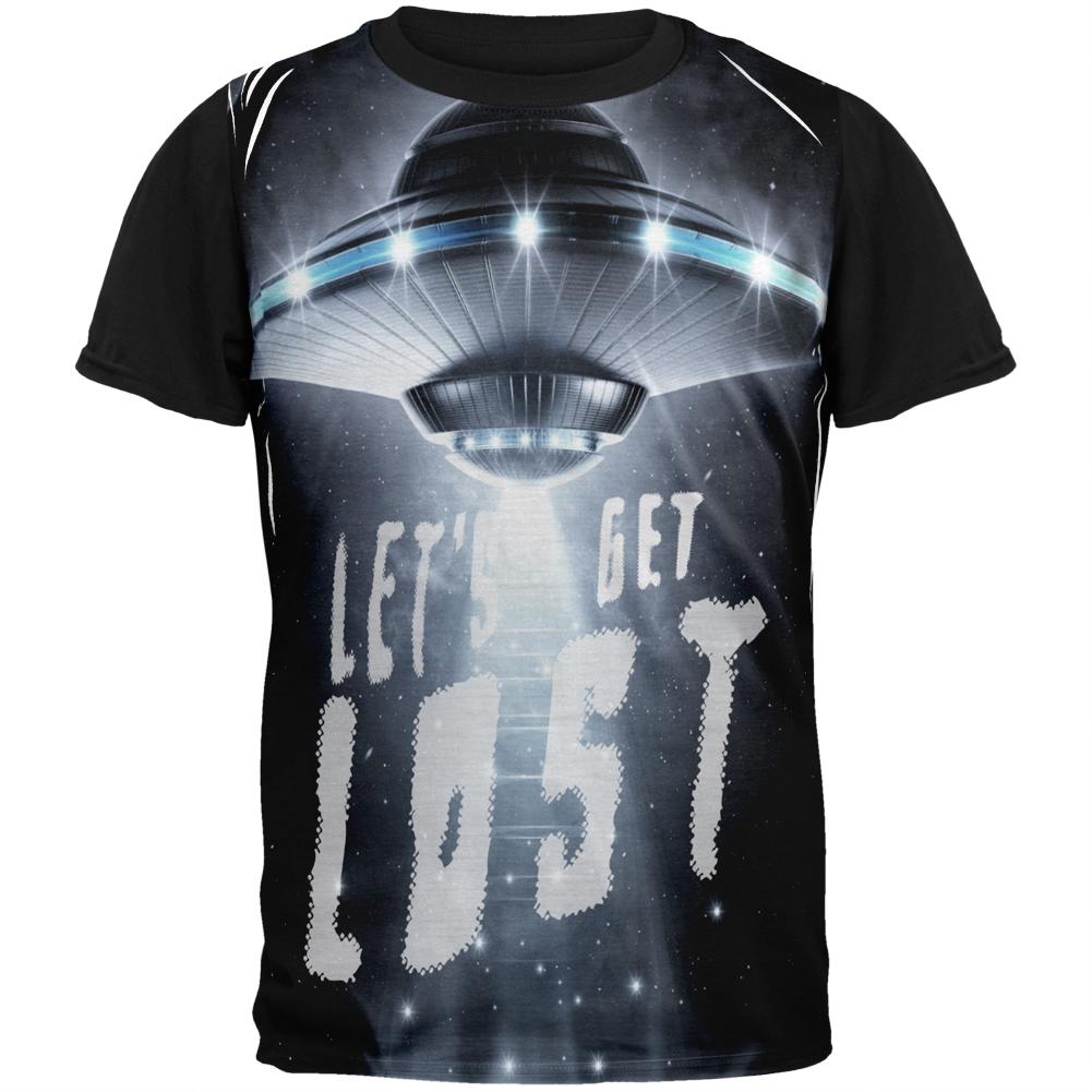 Let's Get Lost Adult Black Back T-Shirt Men's T-Shirts Old Glory LG Multi