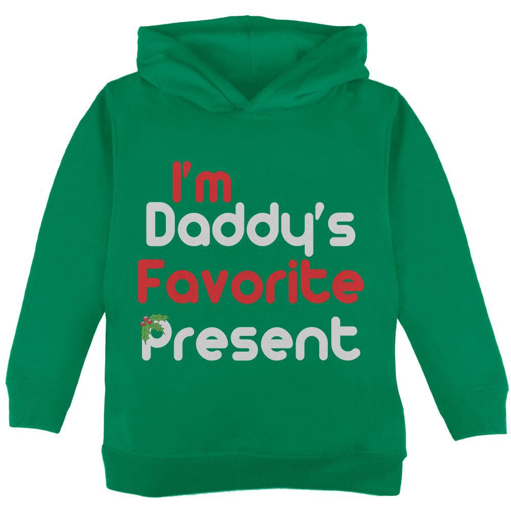 Christmas Daddy's Favorite Present Green Toddler Hoodie Toddler Hoodies Old Glory 2T Green