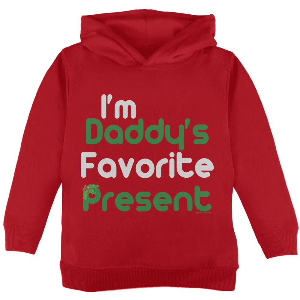 Christmas Daddy's Favorite Present Red Toddler Hoodie Toddler Hoodies Old Glory 2T Red