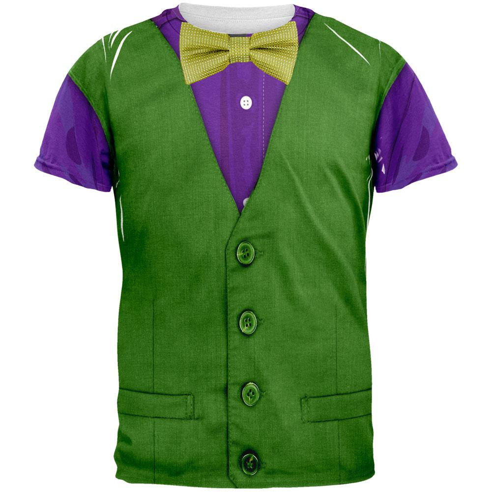 Mardi Gras Green and Purple Vest Costume All Over Adult T-Shirt Men's T-Shirts Old Glory 2XL Multi