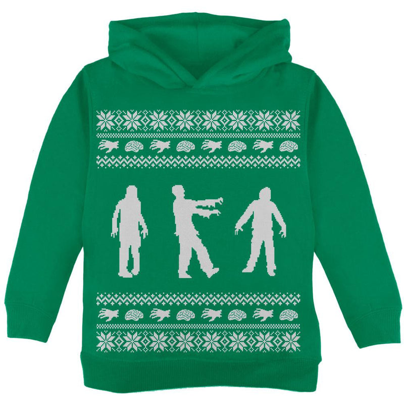 Zombie Ugly Christmas Sweater Black Toddler Hoodie Toddler Hoodies Old Glory