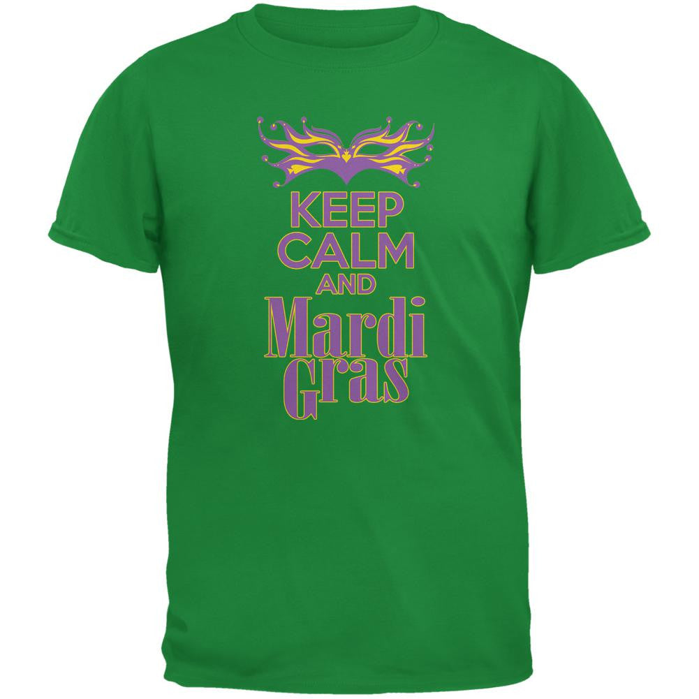 Mardi Gras Keep Calm Irish Green Youth T-Shirt Youth T-Shirts Old Glory LG Green