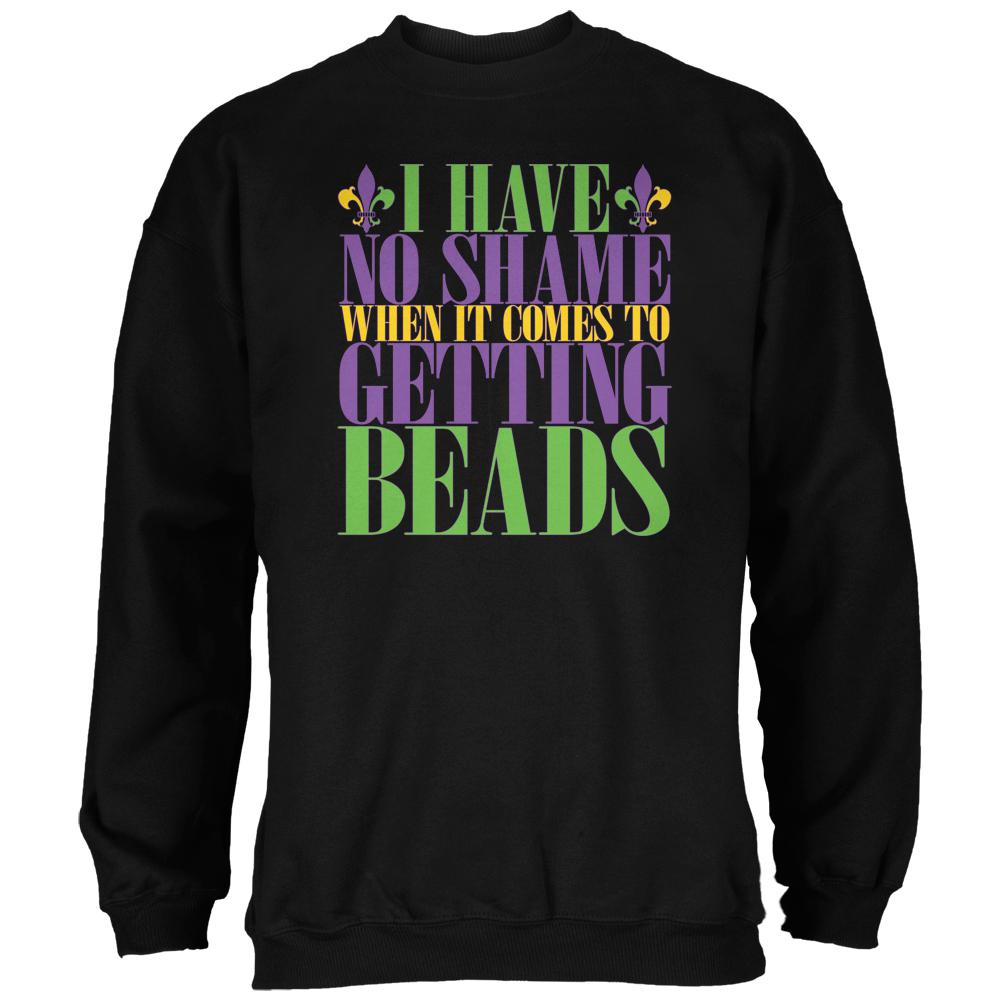 Mardi Gras No Shame Getting Beads Black Adult Sweatshirt Men's Sweatshirts Old Glory 2XL Black