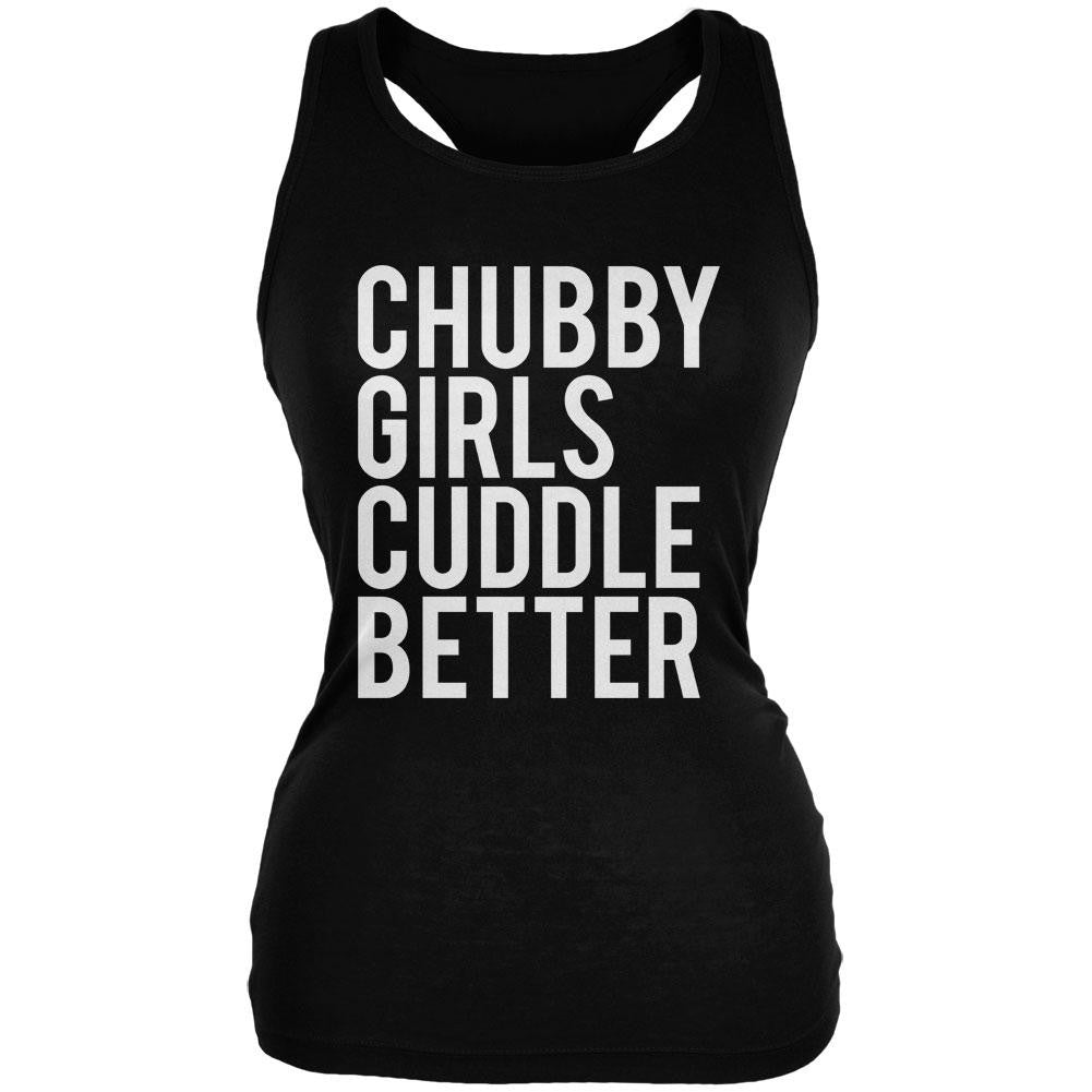 Valentine's Chubby Girls Cuddle Better Black Juniors Soft Tank Top Juniors Tank Tops Old Glory 2XL Black