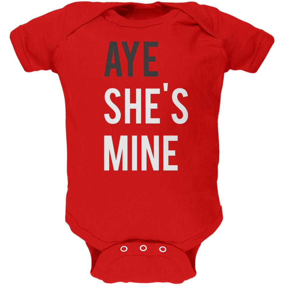 Valentine's Day AYE She's Mine Red Soft Baby One Piece Baby One Piece Old Glory