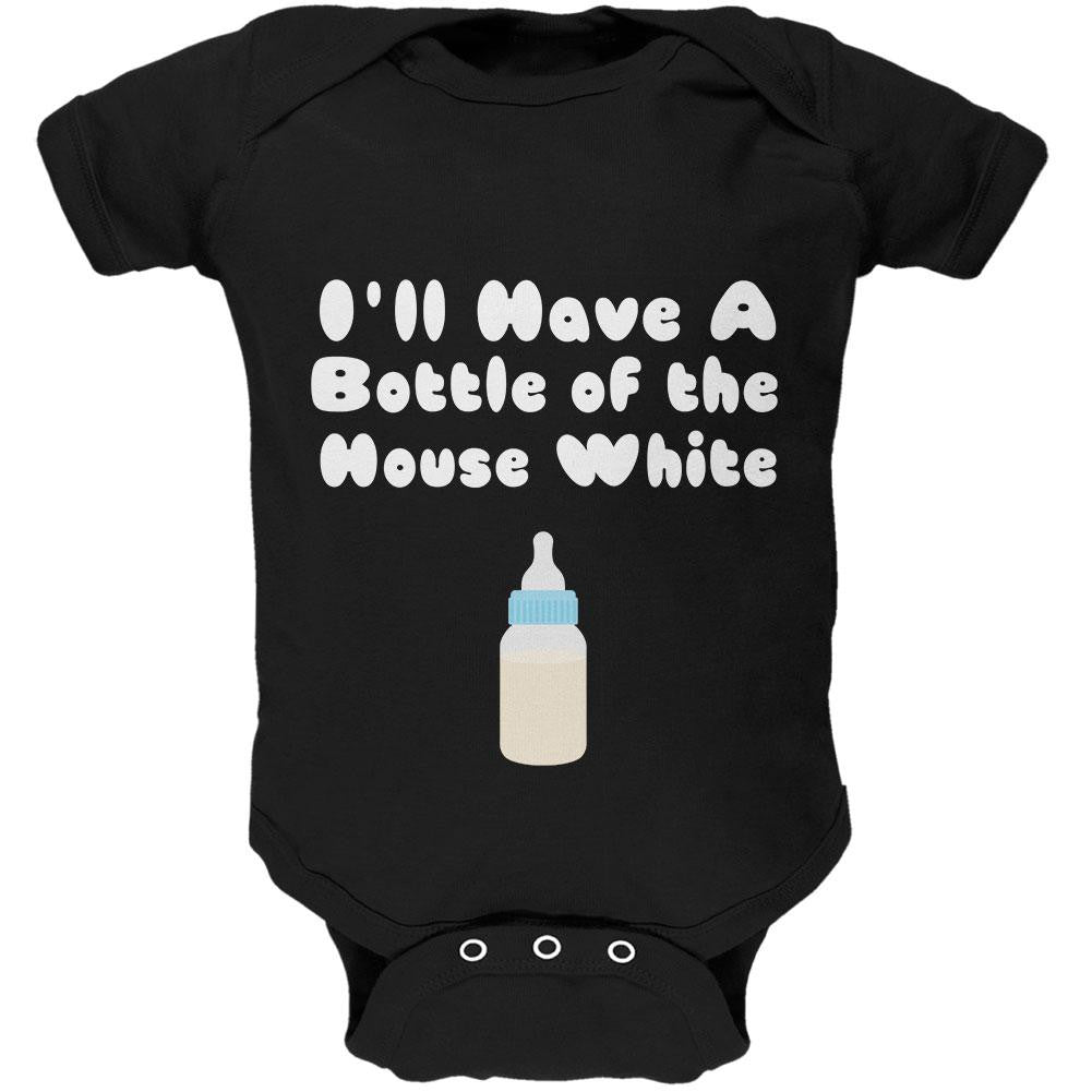I'll Have a Bottle of the House White Black Soft Baby One Piece Baby One Piece Old Glory 0-3M Black