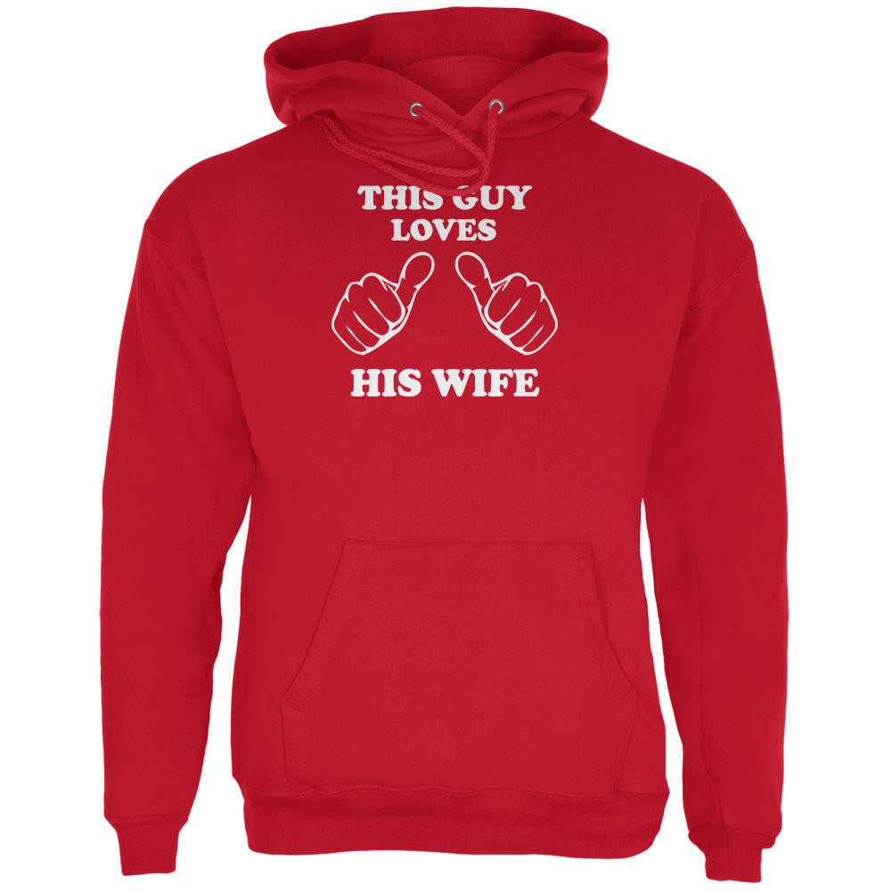 Valentine's Day This Guy Loves His Wife Red Adult Hoodie Men's Hoodies Old Glory
