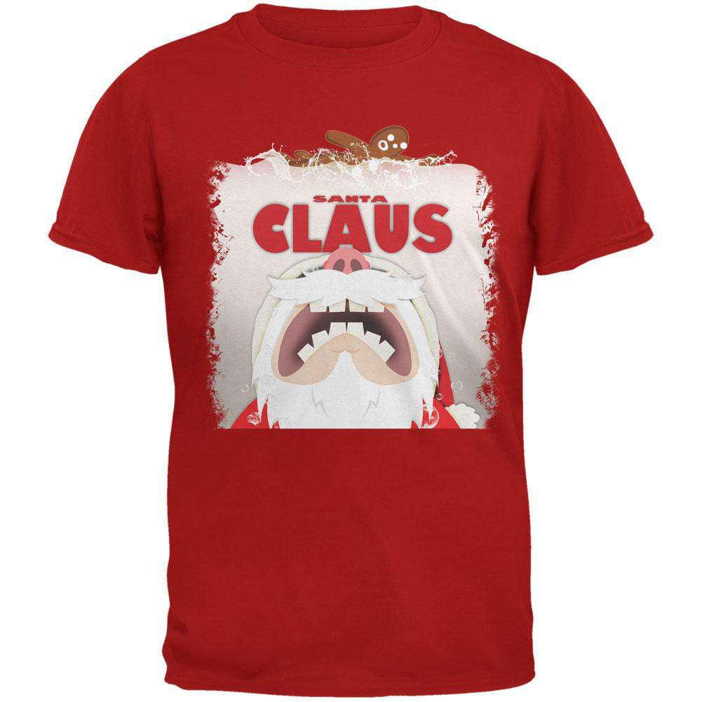 Christmas Santa Jaws Claus Horror Red Adult T-Shirt Men's T-Shirts Old Glory 2XL Red