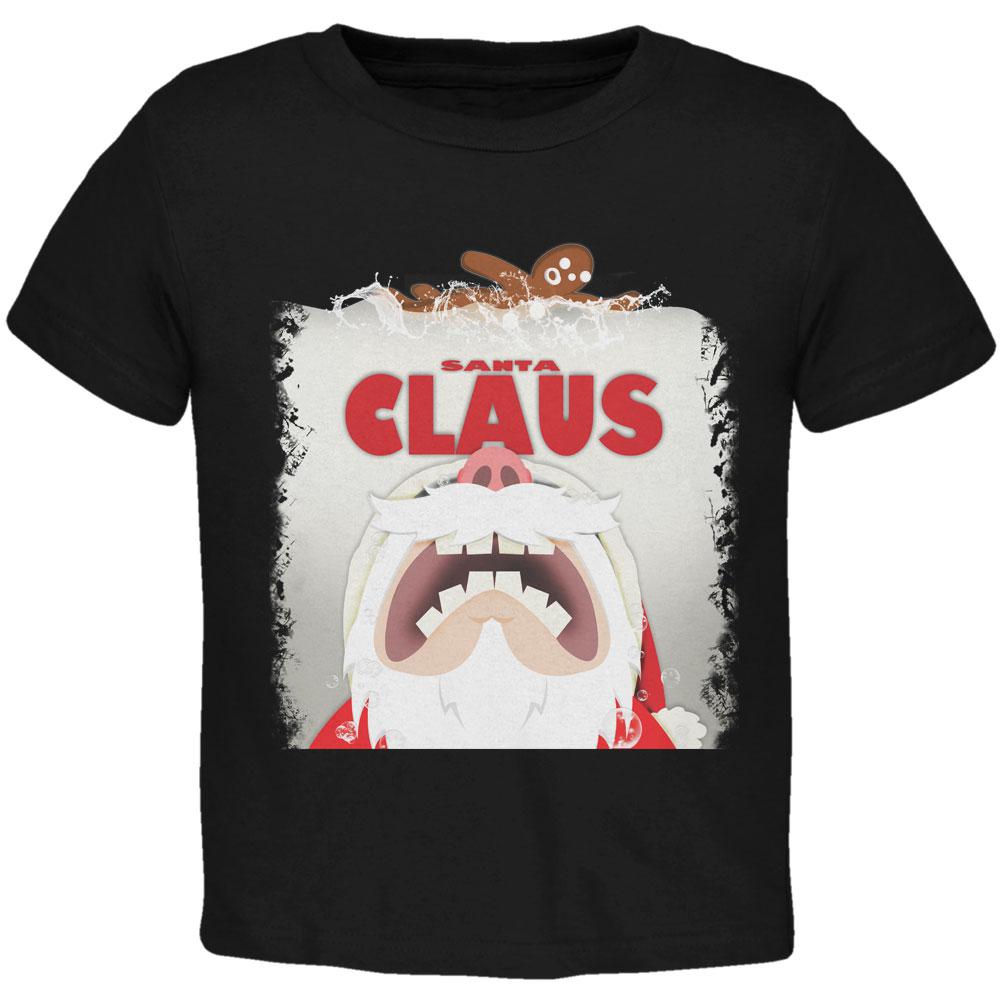 Christmas Santa Jaws Claus Horror Black Toddler T-Shirt Toddler T-Shirts Old Glory 2T Black
